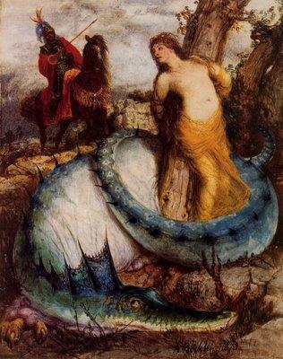 Arnold Bocklin Angelika, von einem Drachen bewacht oder Angelica und Ruggiero Norge oil painting art
